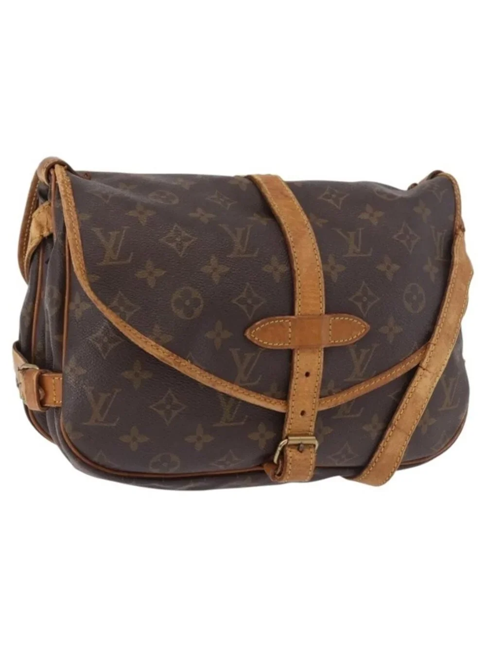 Authentic LOUIS VUITTON Monogram Saumur 30 Shoulder Bag M42256 LV
